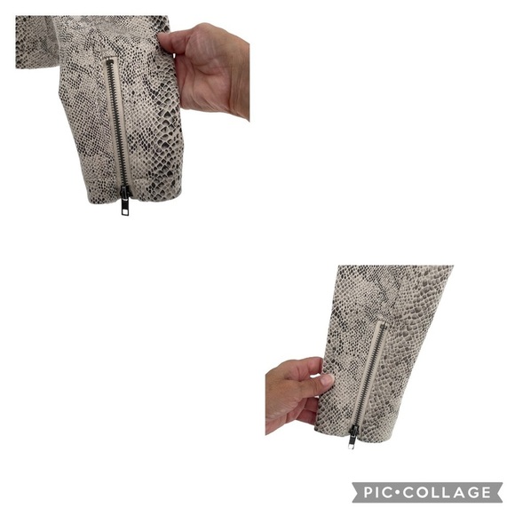 Cupcakes and Cashmere Isabell Snake Print Faux Suede Moto Jacket - Sz S - Picture 8 of 13